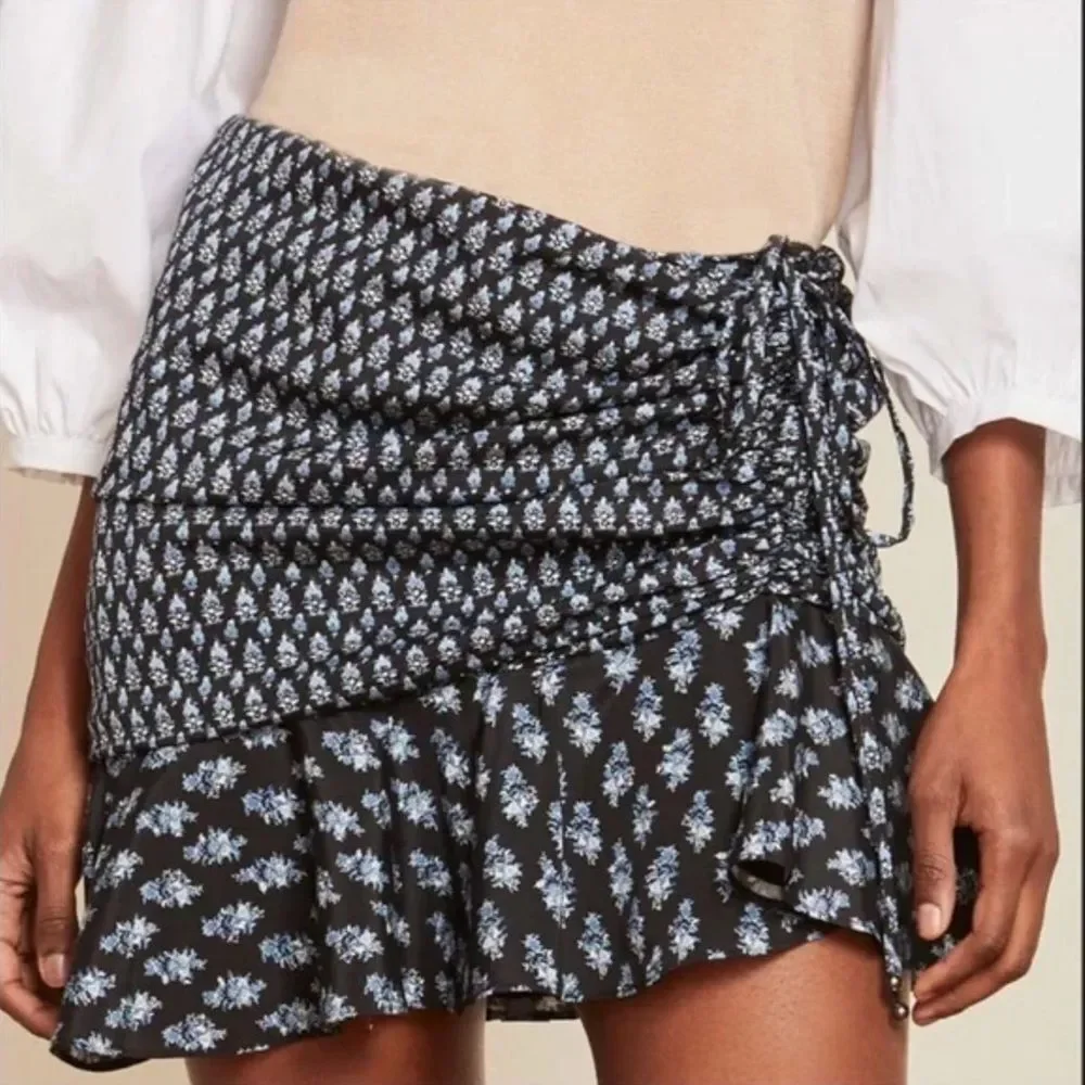 Veronica beard violet ruched paisley mini skirt size 4 - Picture 1 of 6